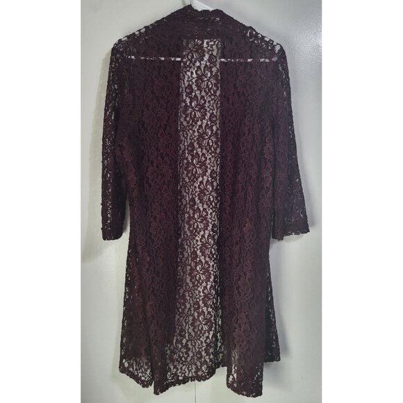 SHANNON FORD NEW YORK LG Open Front Lace Cardigan Whimsigoth Romantic Feminine - Picture 2 of 9